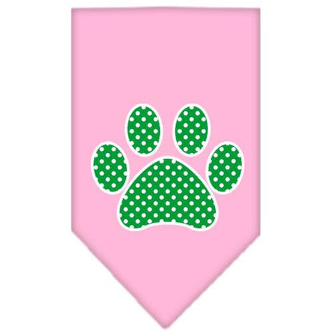 Green Swiss Dot Paw Screen Print Bandana