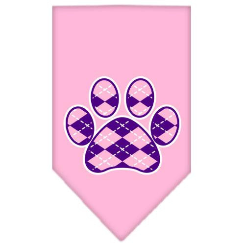 Argyle Paw Purple Screen Print Bandana