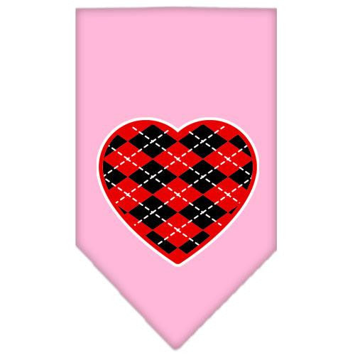 Argyle Heart Red Screen Print Bandana