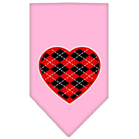 Argyle Heart Red Screen Print Bandana