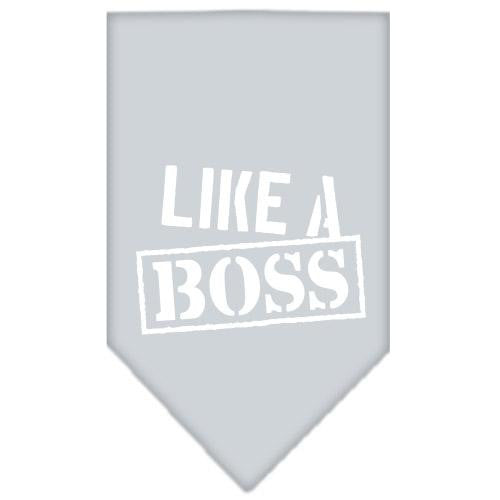 Like a Boss Screen Print Bandana Grey Large