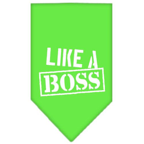 Like a Boss Screen Print Bandana Lime Green Large