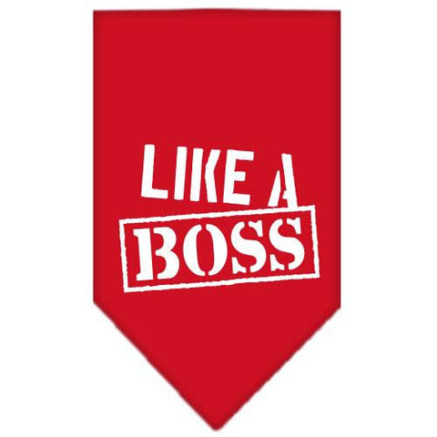 Like a Boss Screen Print Bandana Red Small