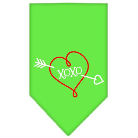 XOXO Screen Print Bandana Lime Green Large