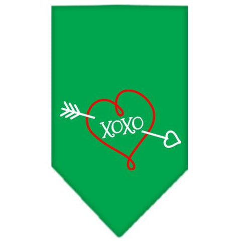 XOXO Screen Print Bandana Emerald Green Small