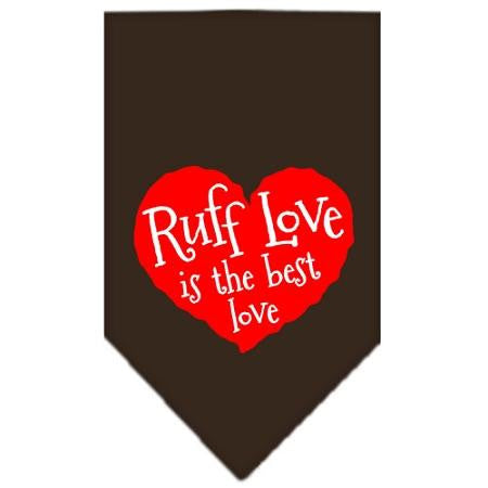 Ruff Love Screen Print Bandana Cocoa Large