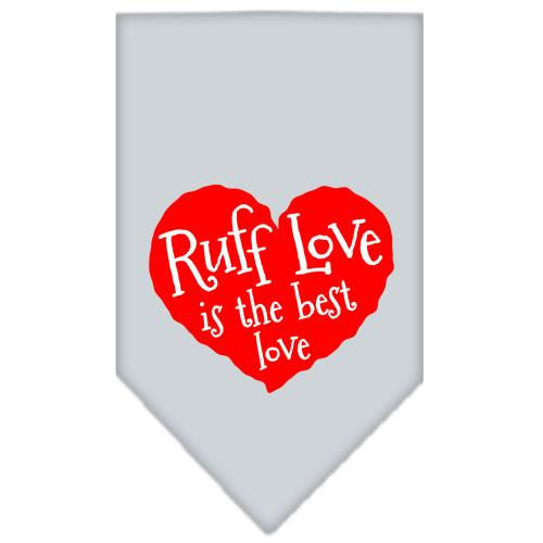 Ruff Love Screen Print Bandana Grey Large