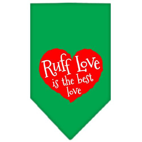 Ruff Love Screen Print Bandana Emerald Green Small