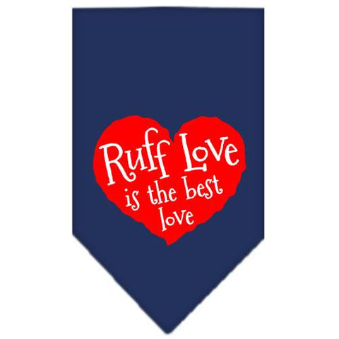 Ruff Love Screen Print Bandana Navy Blue Small