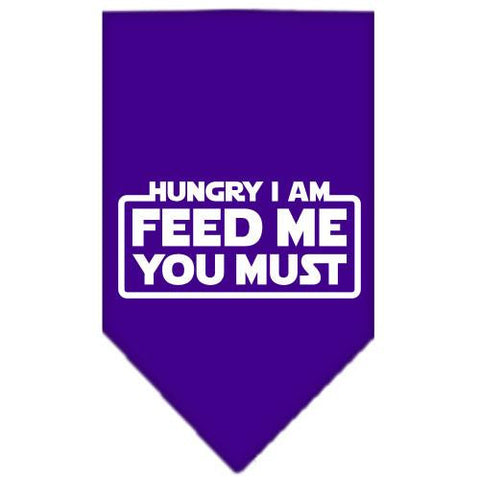 Hungry I Am Screen Print Bandana Purple Large