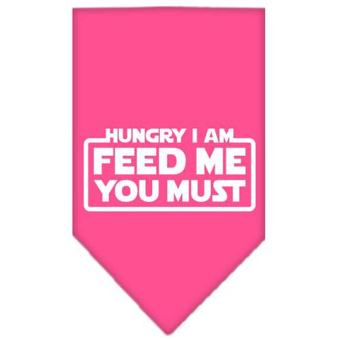 Hungry I Am Screen Print Bandana Bright Pink Small