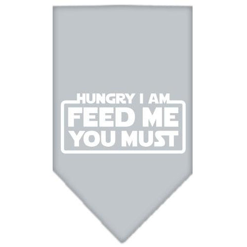 Hungry I Am Screen Print Bandana Grey Small