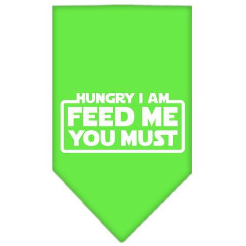 Hungry I Am Screen Print Bandana Lime Green Small