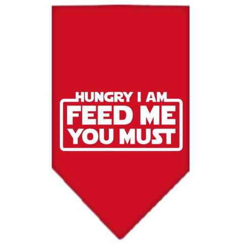 Hungry I Am Screen Print Bandana Red Small