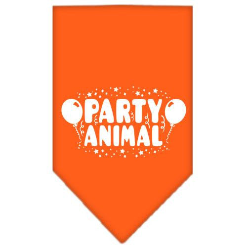 Party Animal Screen Print Bandana Orange Large