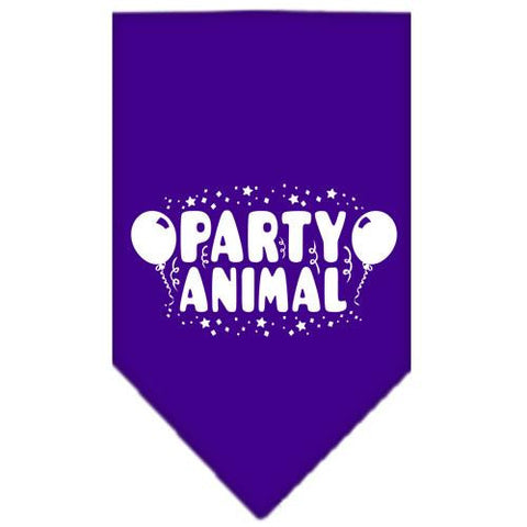 Party Animal Screen Print Bandana Purple Large