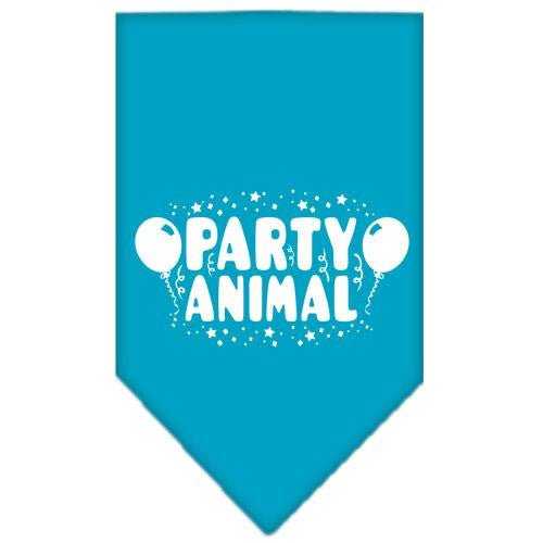 Party Animal Screen Print Bandana Turquoise Large