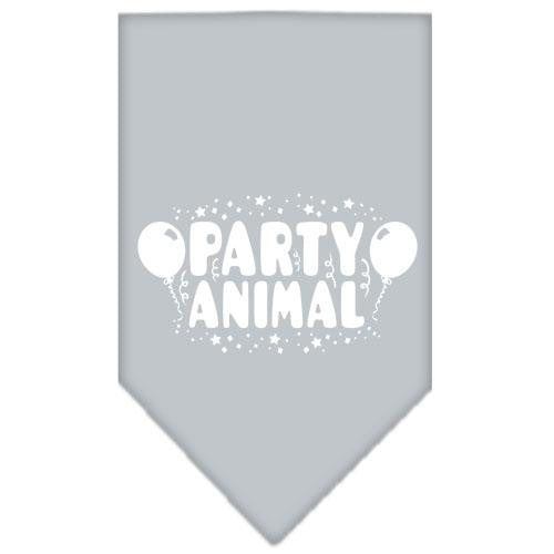 Party Animal Screen Print Bandana Grey Small