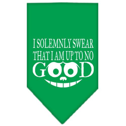 Up to No Good Screen Print Bandana Emerald Green Small