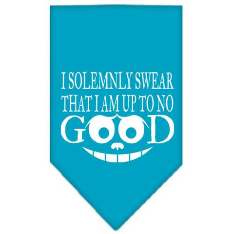 Up to No Good Screen Print Bandana Turquoise Small