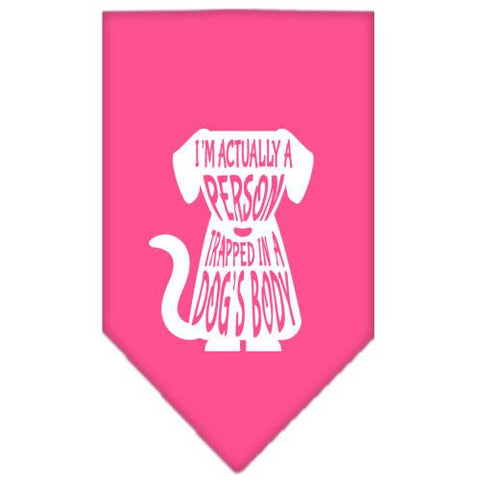 Trapped Screen Print Bandana Bright Pink Large