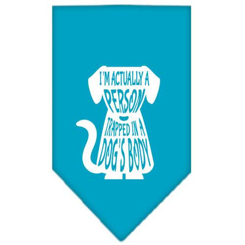 Trapped Screen Print Bandana Turquoise Small