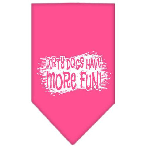 Dirty Dog Screen Print Bandana Bright Pink Large