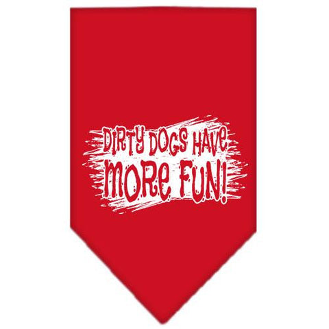 Dirty Dog Screen Print Bandana Red Large