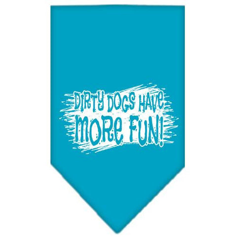 Dirty Dog Screen Print Bandana Turquoise Large