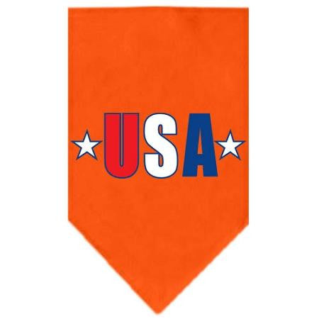 USA Star Screen Print Bandana Orange Large