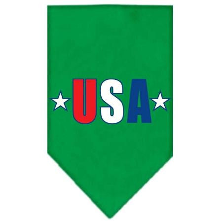 USA Star Screen Print Bandana Emerald Green Small