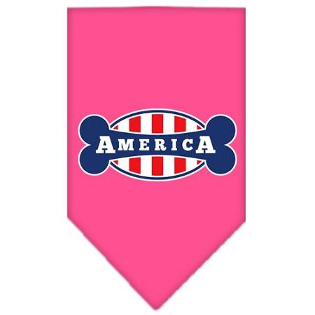 Bonely in America Screen Print Bandana Bright Pink Small