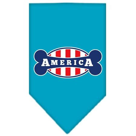 Bonely in America Screen Print Bandana Turquoise Small