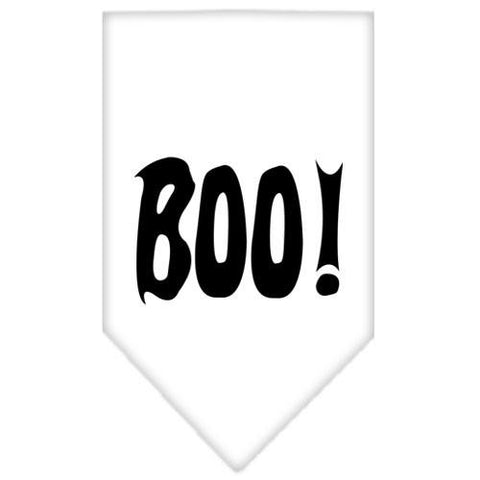 Boo! Screen Print Bandana White Small