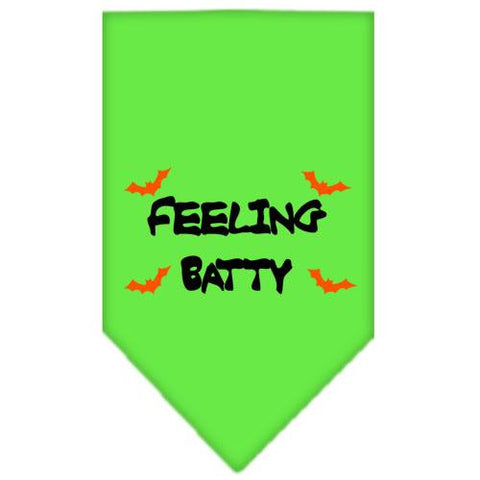 Feeling Batty Screen Print Bandana Lime Green Large