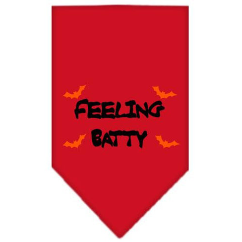 Feeling Batty Screen Print Bandana Red Large