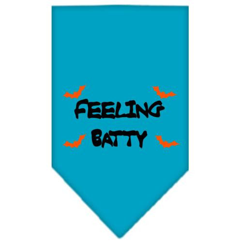 Feeling Batty Screen Print Bandana Turquoise Large