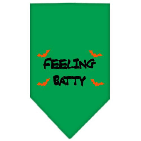 Feeling Batty Screen Print Bandana Emerald Green Small