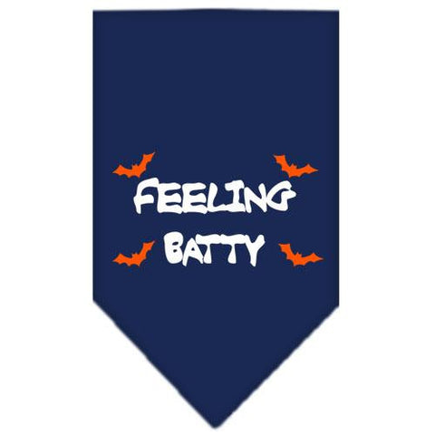 Feeling Batty Screen Print Bandana Navy Blue Small