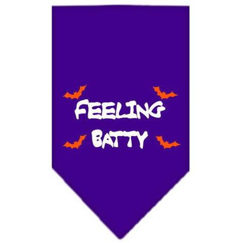 Feeling Batty Screen Print Bandana Purple Small