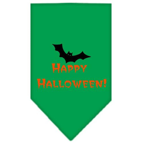 Happy Halloween Screen Print Bandana Emerald Green Small