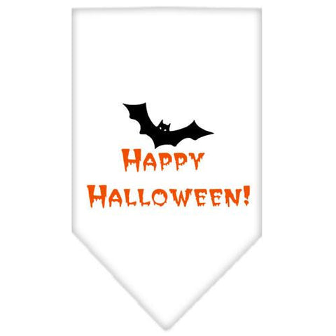 Happy Halloween Screen Print Bandana White Small