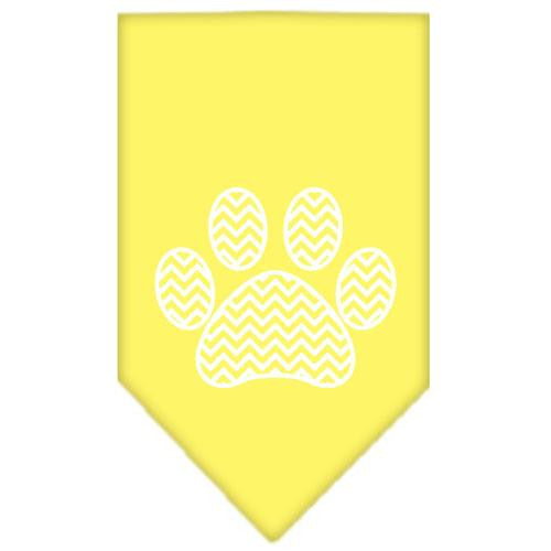 Chevron Paw Screen Print Bandana Yellow Small