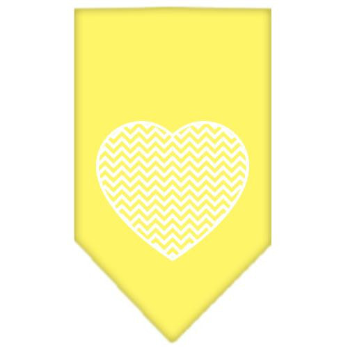 Chevron Heart Screen Print Bandana Yellow Small