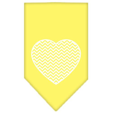 Chevron Heart Screen Print Bandana Yellow Small