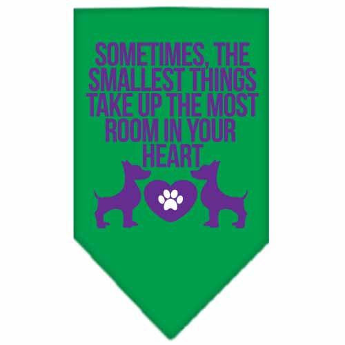 Smallest Things Screen Print Bandana Emerald Green Small