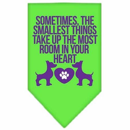 Smallest Things Screen Print Bandana Lime Green Small