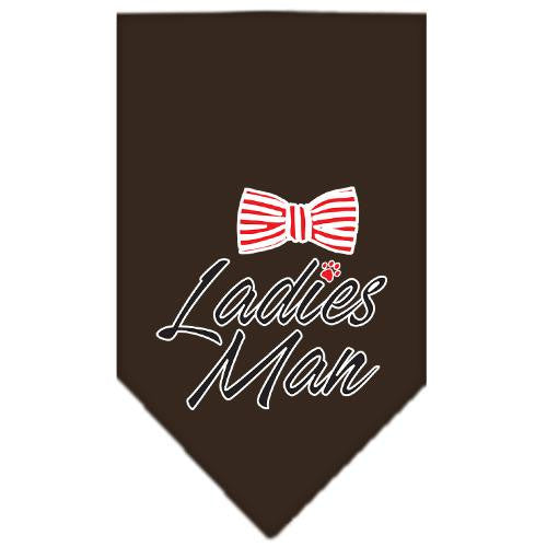 Ladies Man Screen Print Bandana Brown Large