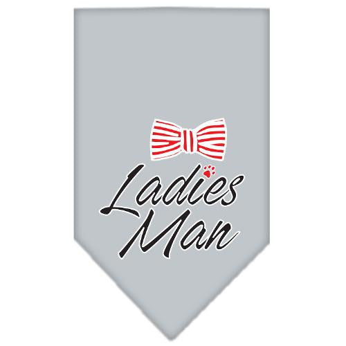 Ladies Man Screen Print Bandana Grey Large