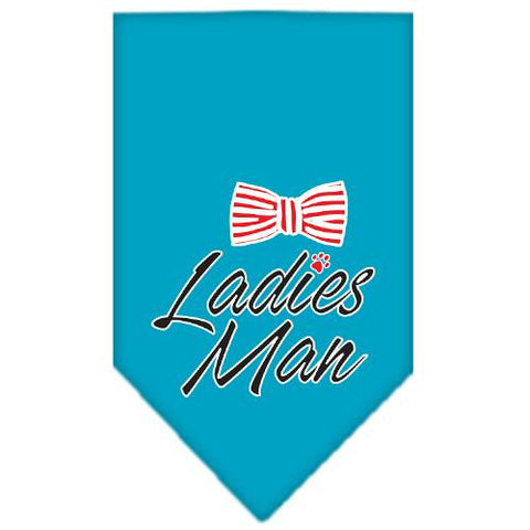 Ladies Man Screen Print Bandana Turquoise Large